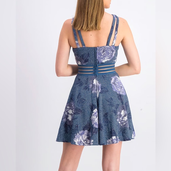City Studio | NWT Glitter Floral Print Skater Dress - Picture 2 of 9